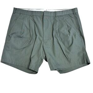 Atlantic Traders Mens Pleated Chino Shorts Size 40 Olive Cotton Blend Golf